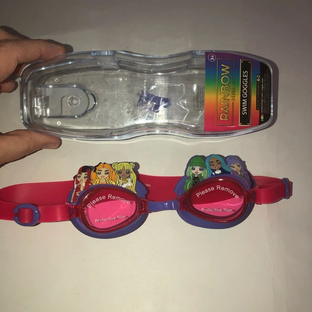 Rainbow High new in box swim goggles with rainbow high girls pink purple swim‎